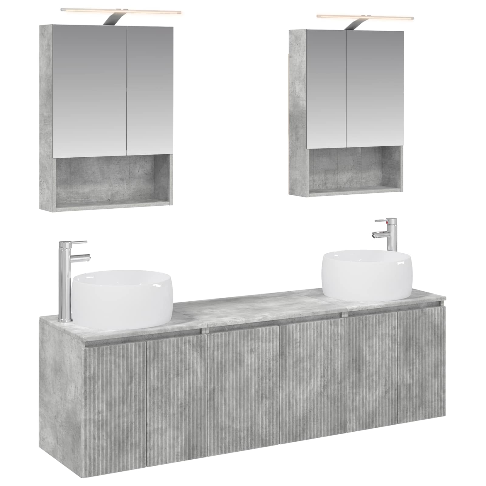 vidaXL Badkamerkastenset 5 pcs Wit Bewerkt hout