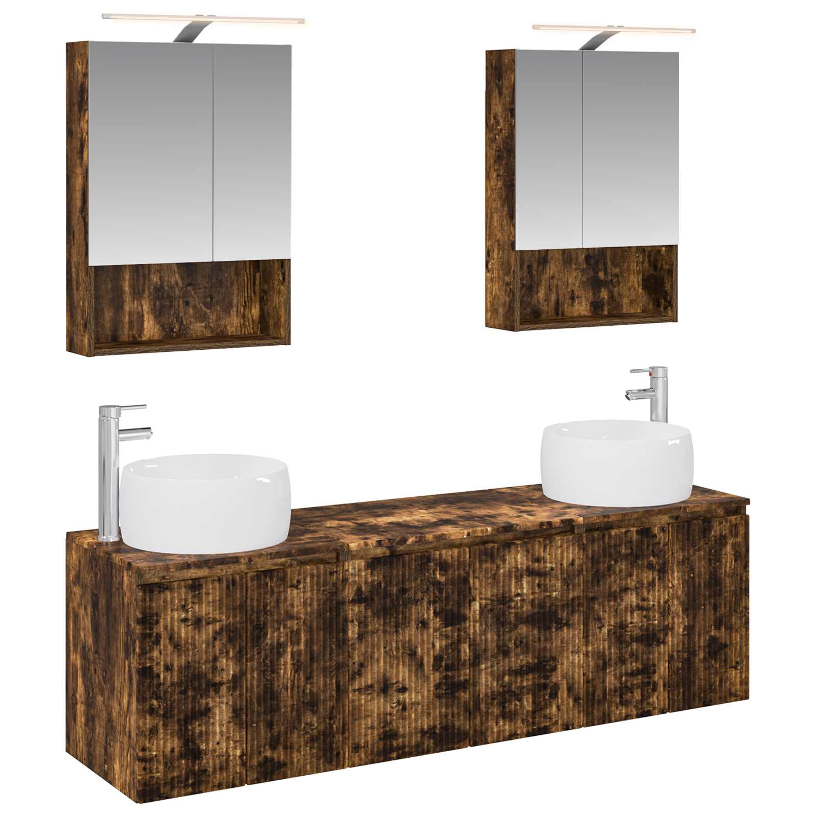 vidaXL Badkamerkastenset 5 pcs Wit Bewerkt hout