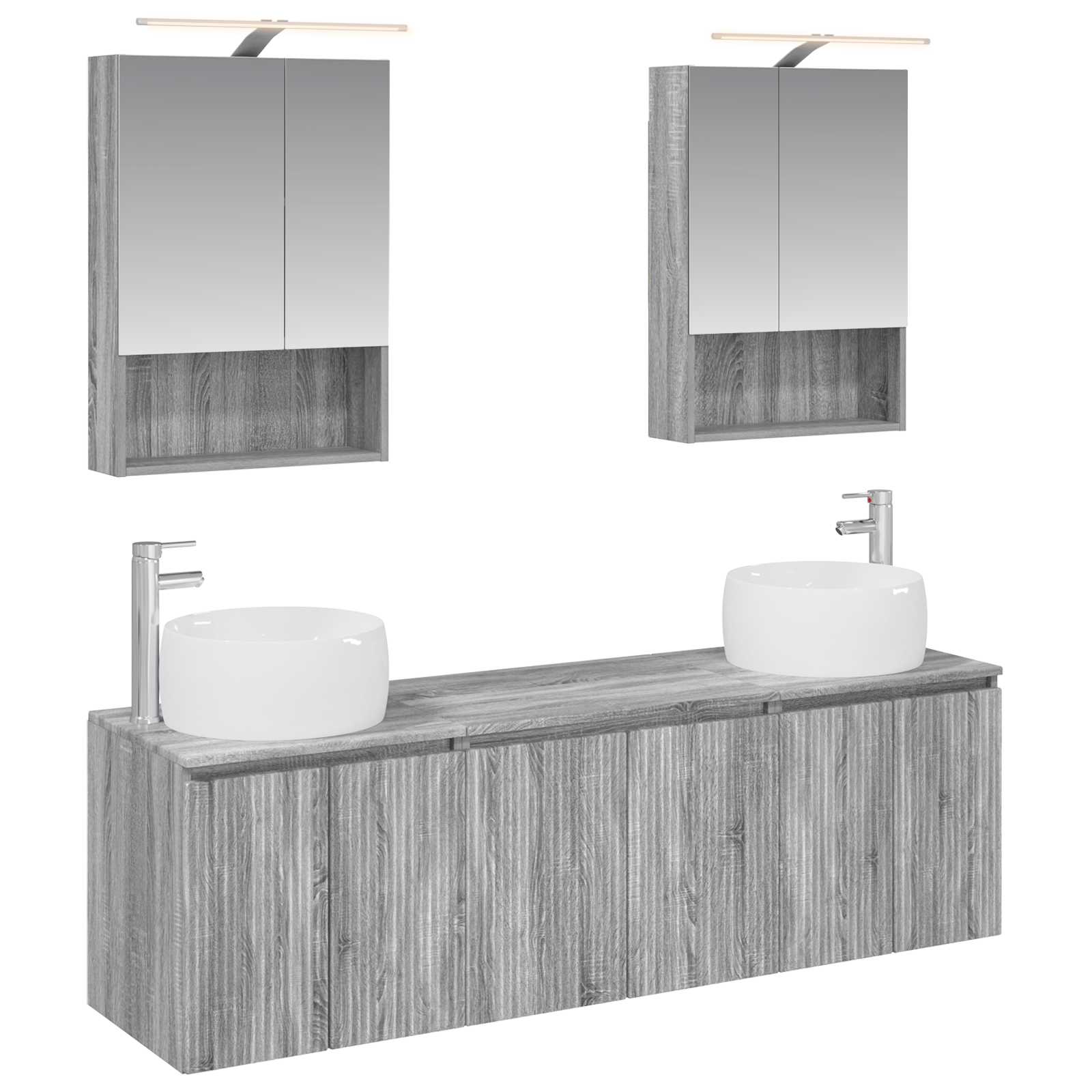 vidaXL Badkamerkastenset 5 pcs Wit Bewerkt hout