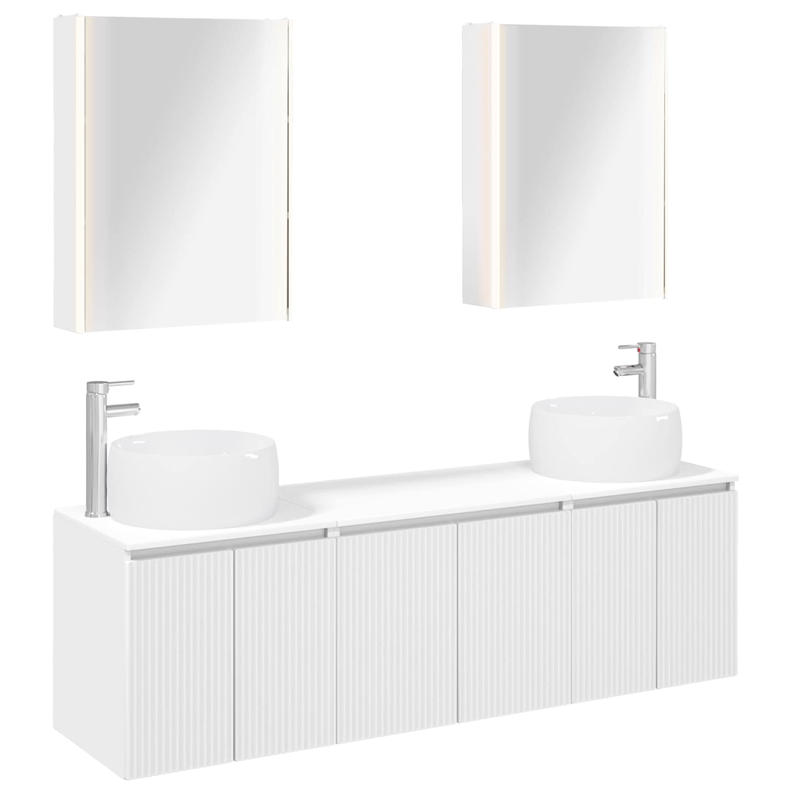 vidaXL Badkamerkastenset 5 pcs Wit Bewerkt hout