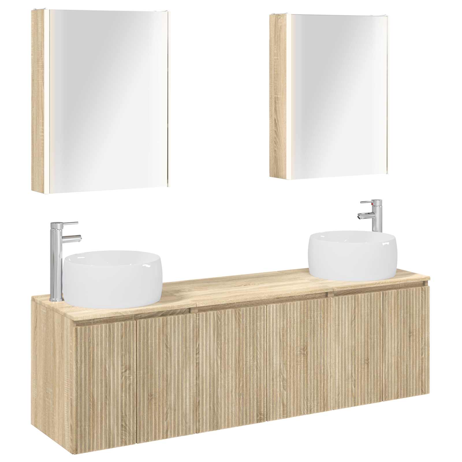 vidaXL Badkamerkastenset 5 pcs Wit Bewerkt hout