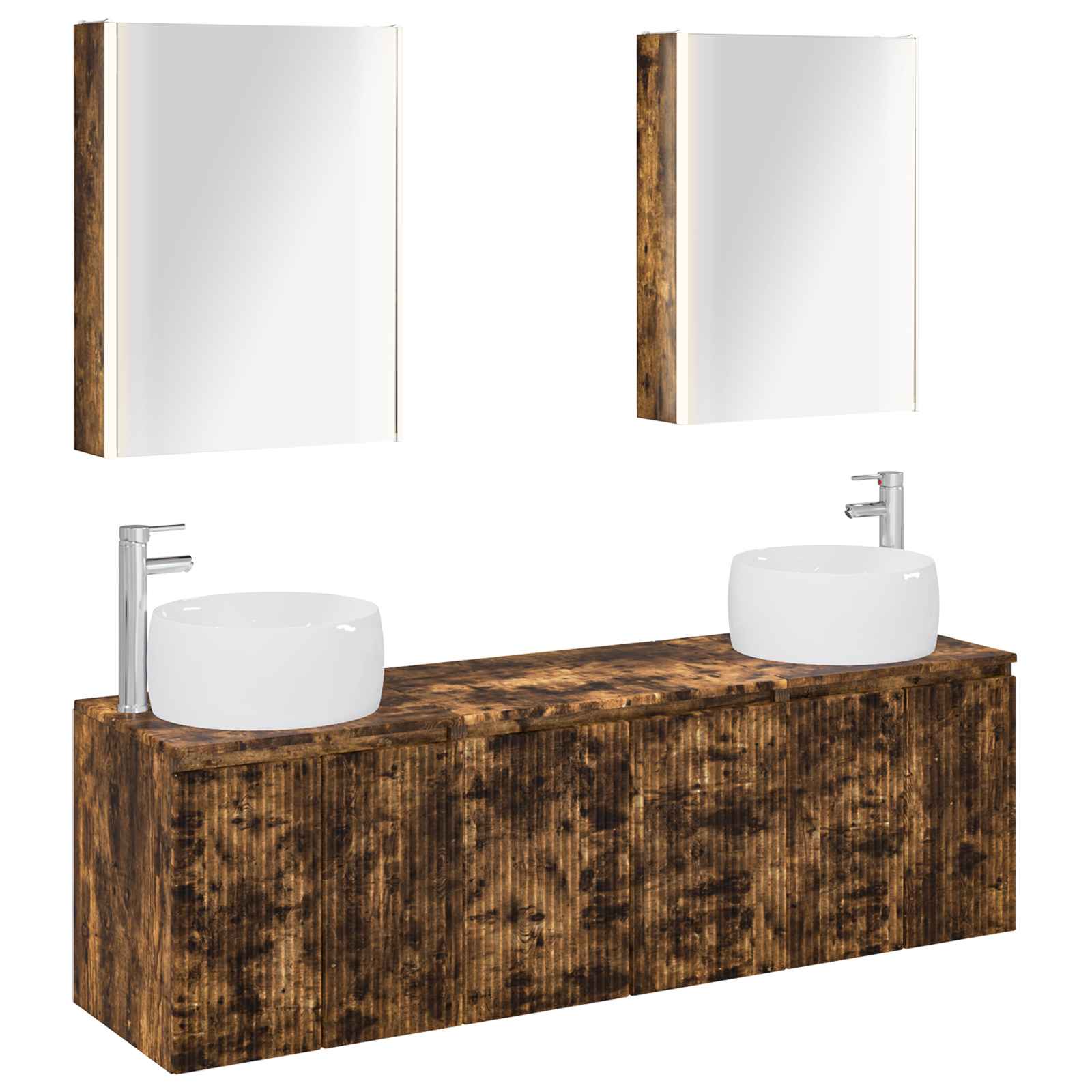 vidaXL Badkamerkastenset 5 pcs Wit Bewerkt hout