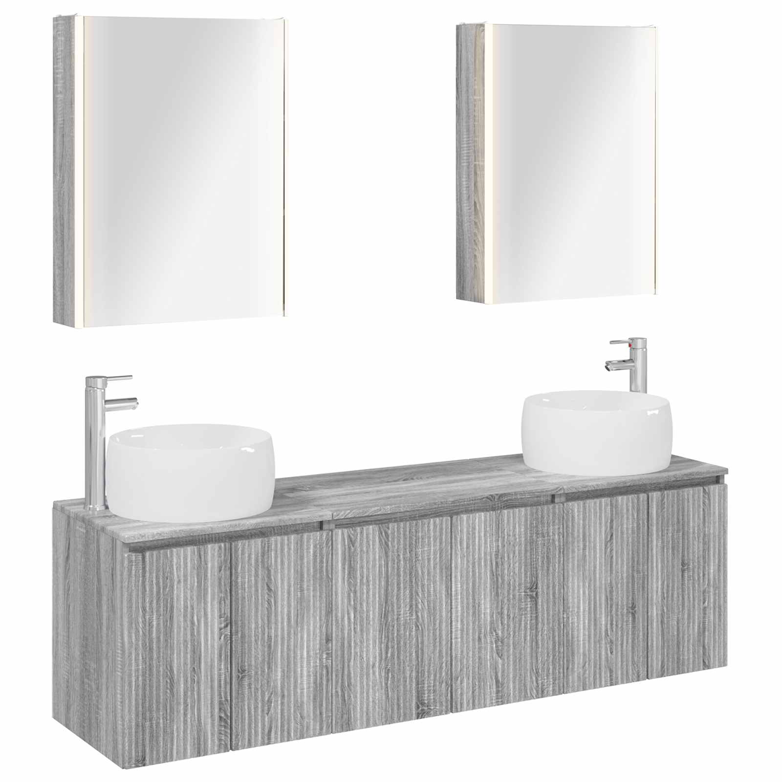 vidaXL Badkamerkastenset 5 pcs Wit Bewerkt hout