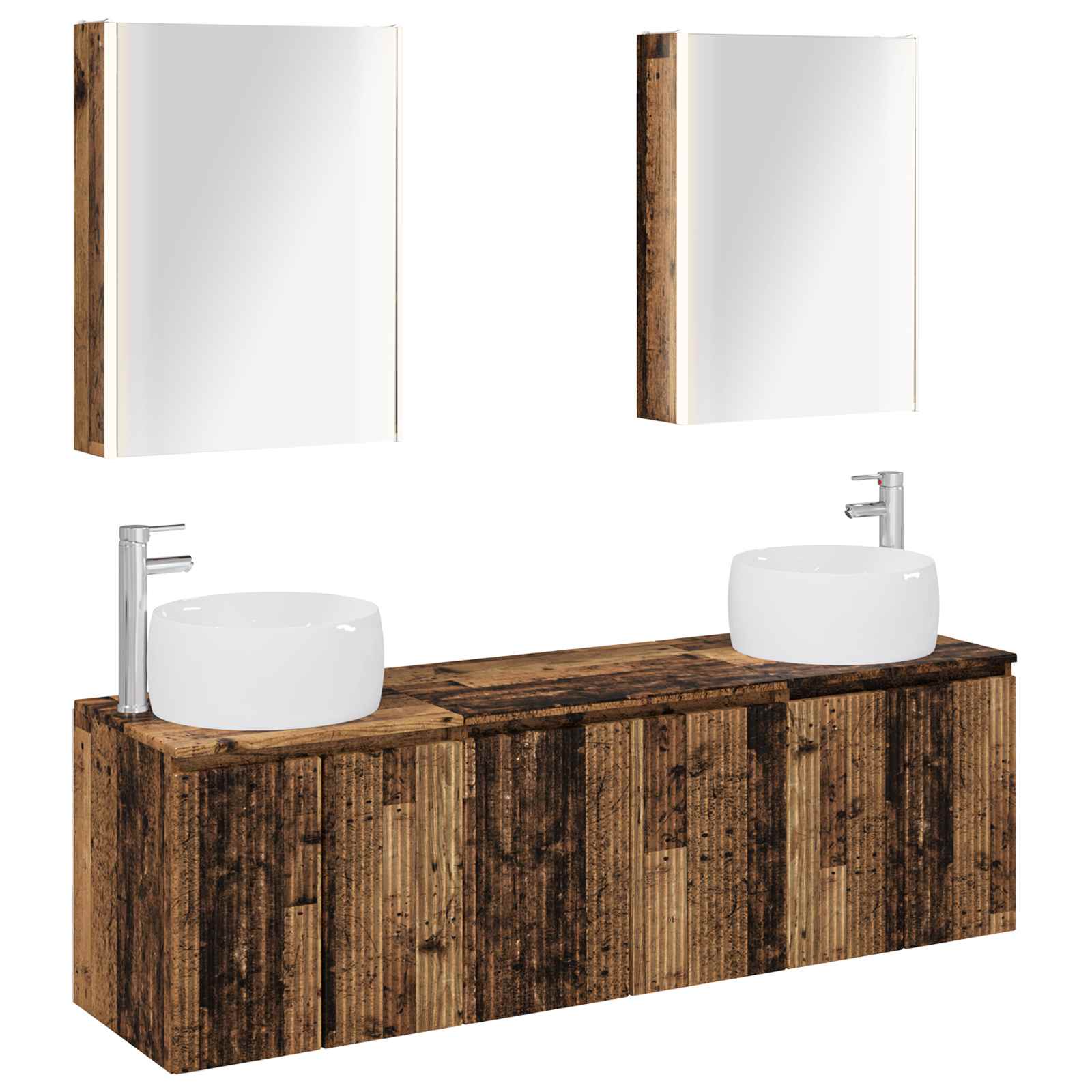 vidaXL Badkamerkastenset 5 pcs Wit Bewerkt hout