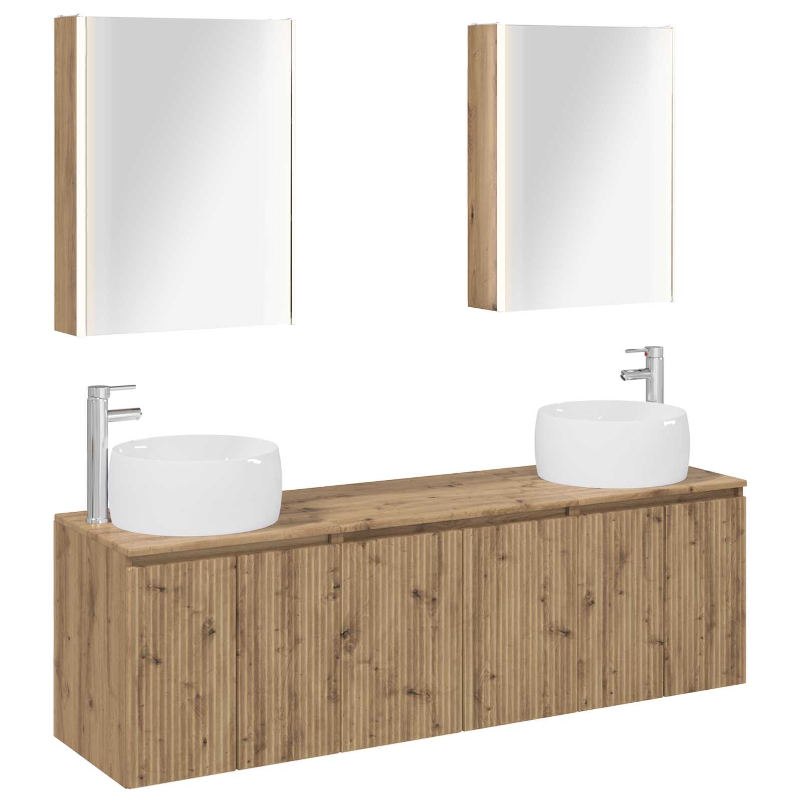 vidaXL Badkamerkastenset 5 pcs Wit Bewerkt hout