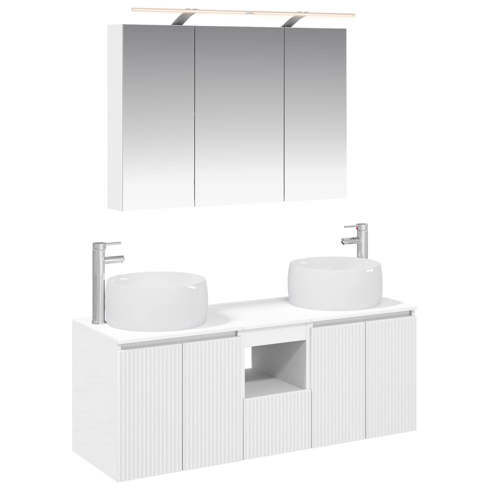 vidaXL Badkamerkastenset 4 pcs Wit Bewerkt hout