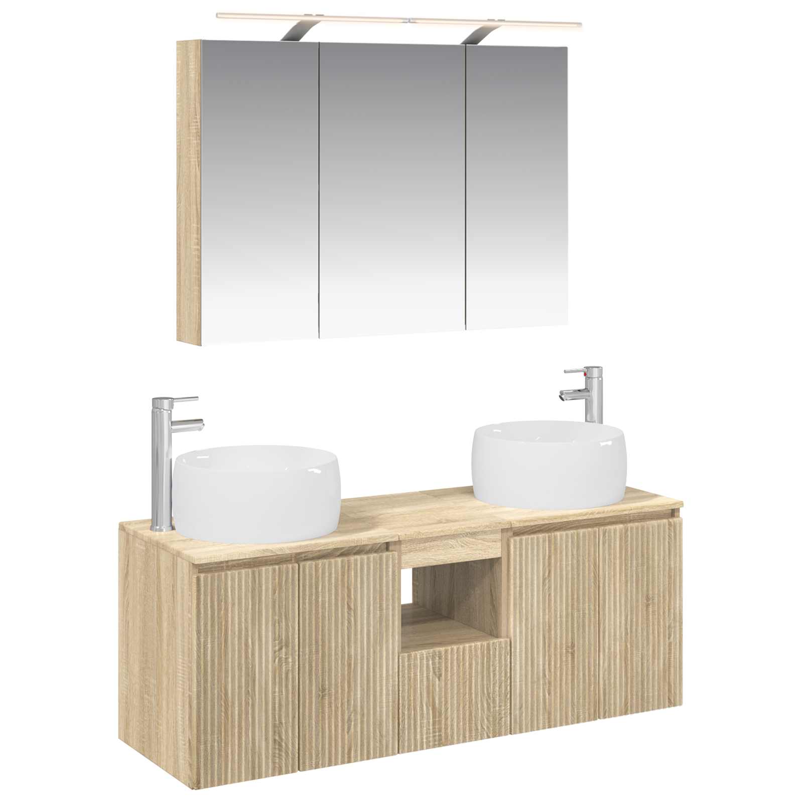 vidaXL Badkamerkastenset 4 pcs Wit Bewerkt hout