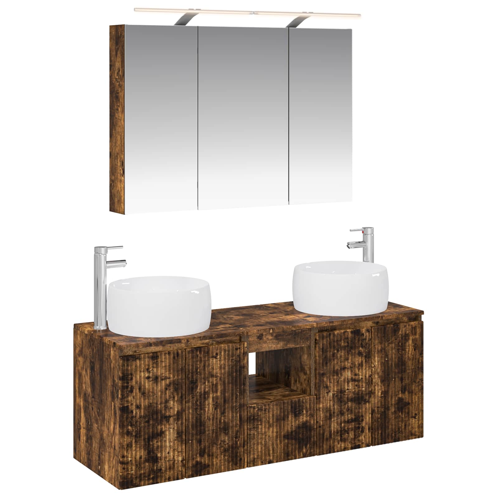vidaXL Badkamerkastenset 4 pcs Wit Bewerkt hout