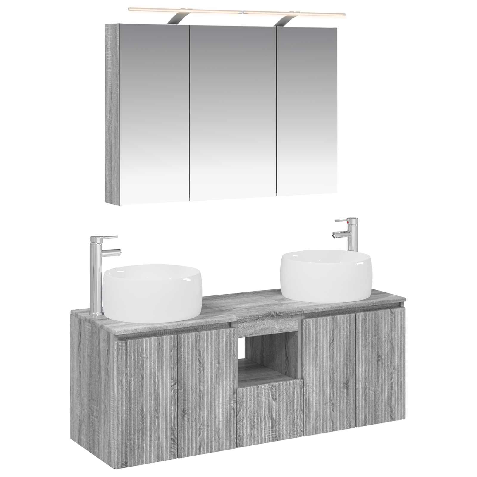vidaXL Badkamerkastenset 4 pcs Wit Bewerkt hout
