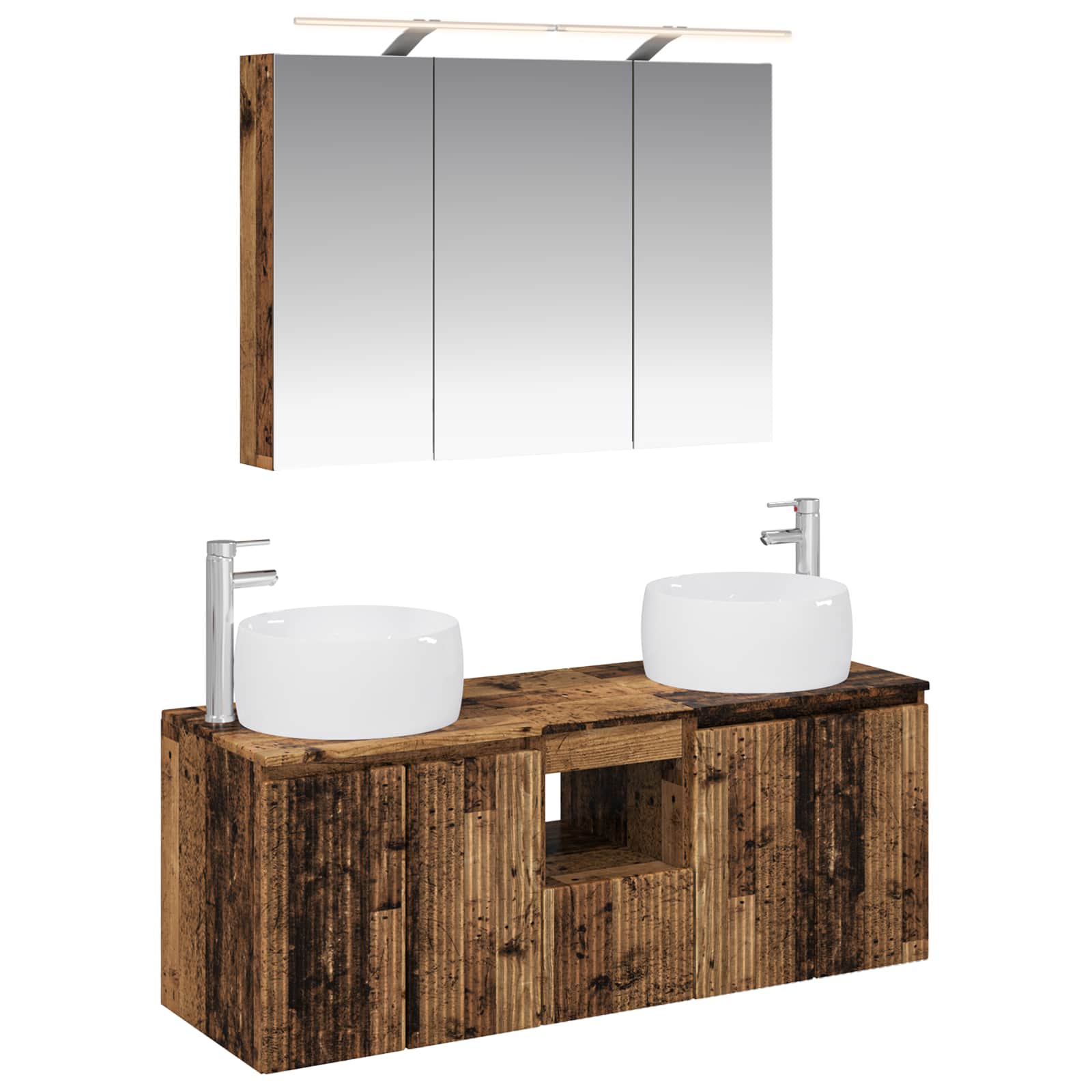 vidaXL Badkamerkastenset 4 pcs Wit Bewerkt hout
