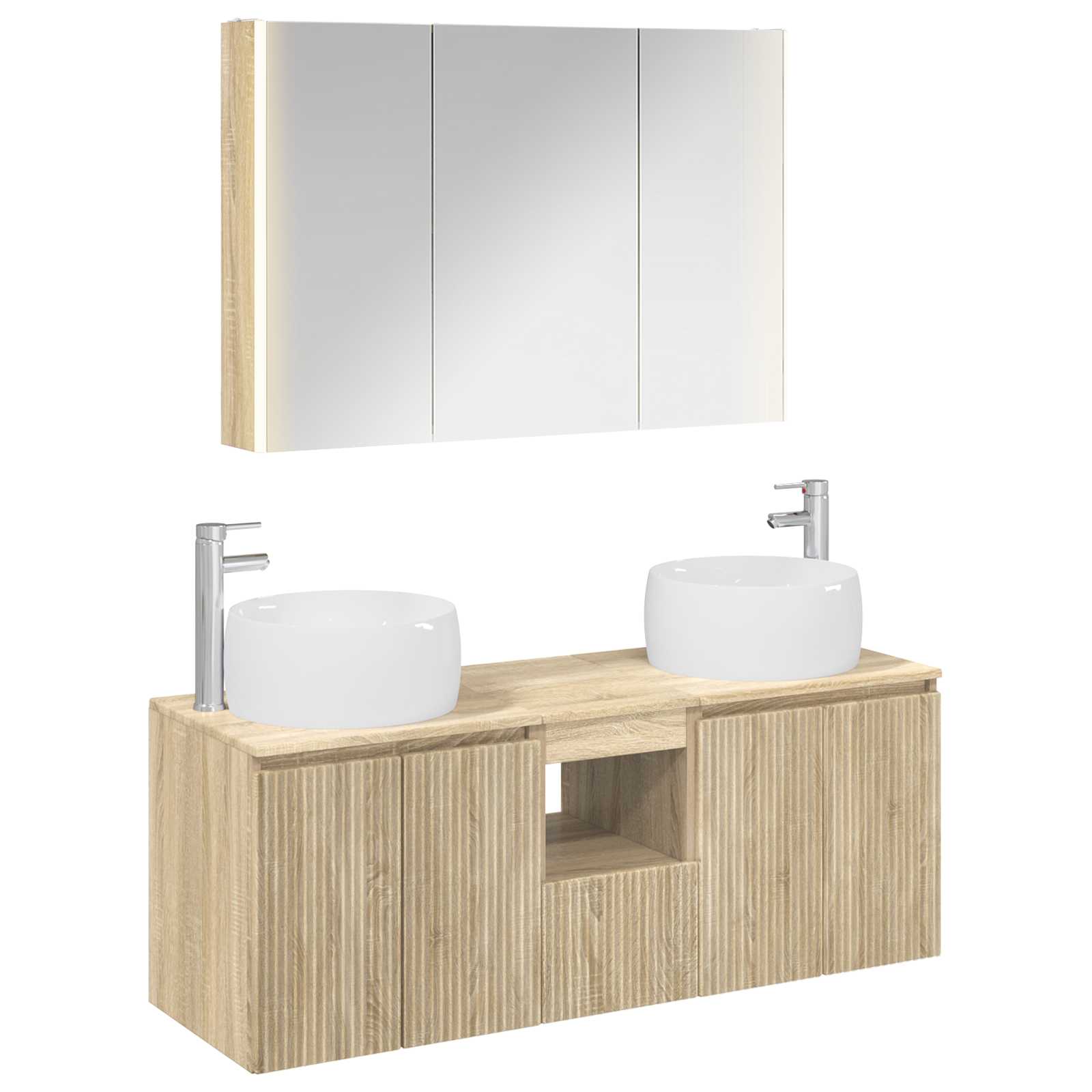 vidaXL Badkamerkastenset 4 pcs Wit Bewerkt hout