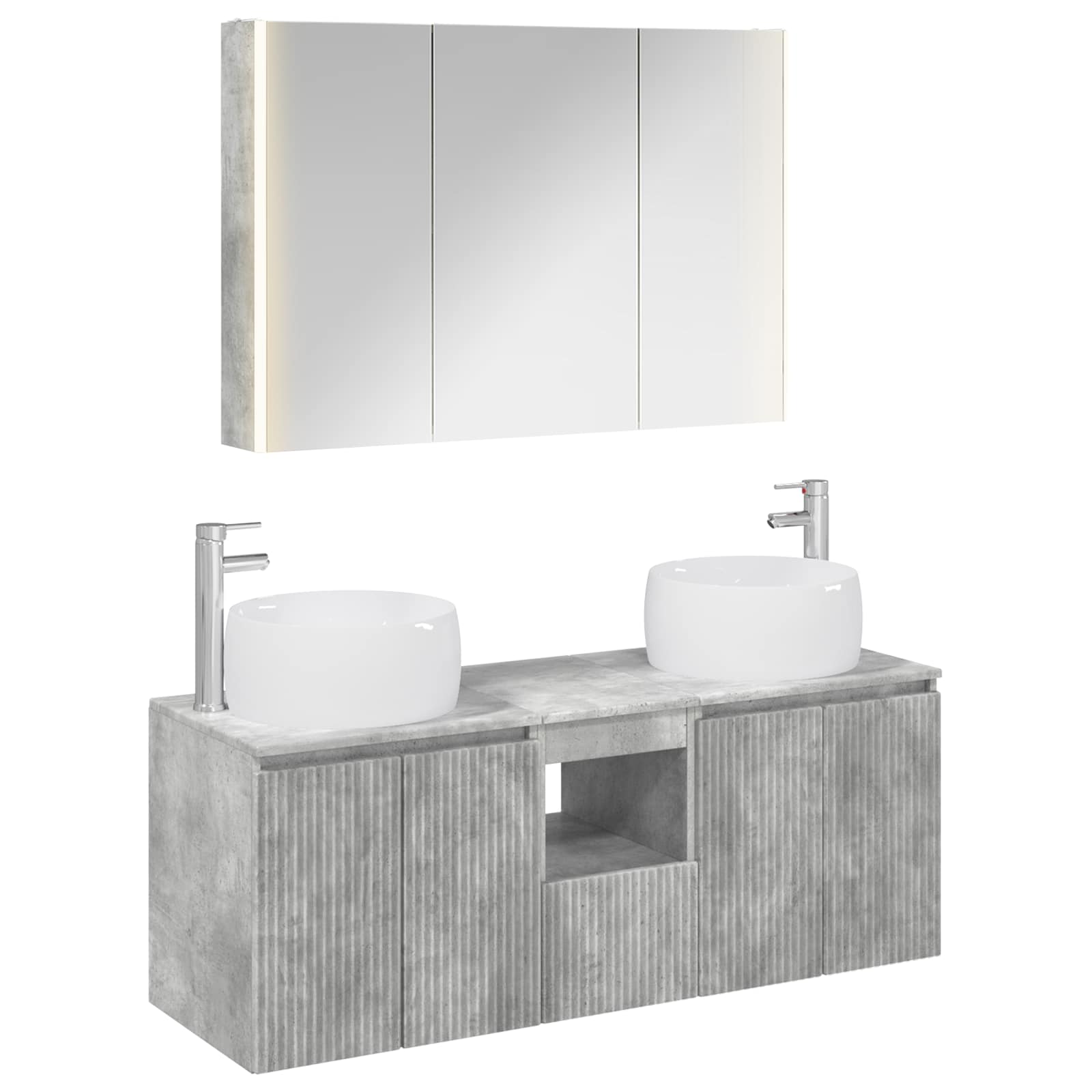 vidaXL Badkamerkastenset 4 pcs Wit Bewerkt hout