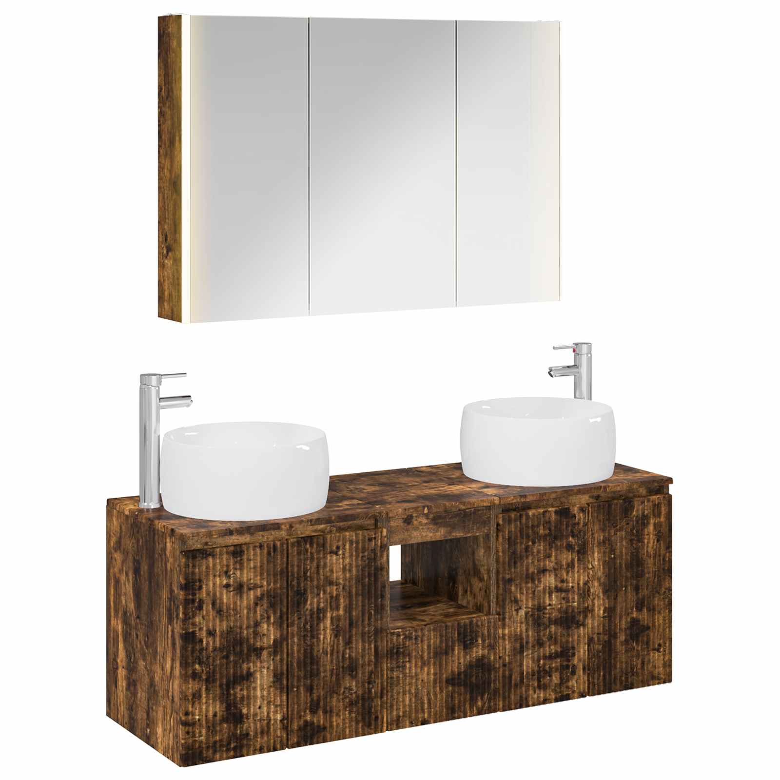 vidaXL Badkamerkastenset 4 pcs Wit Bewerkt hout