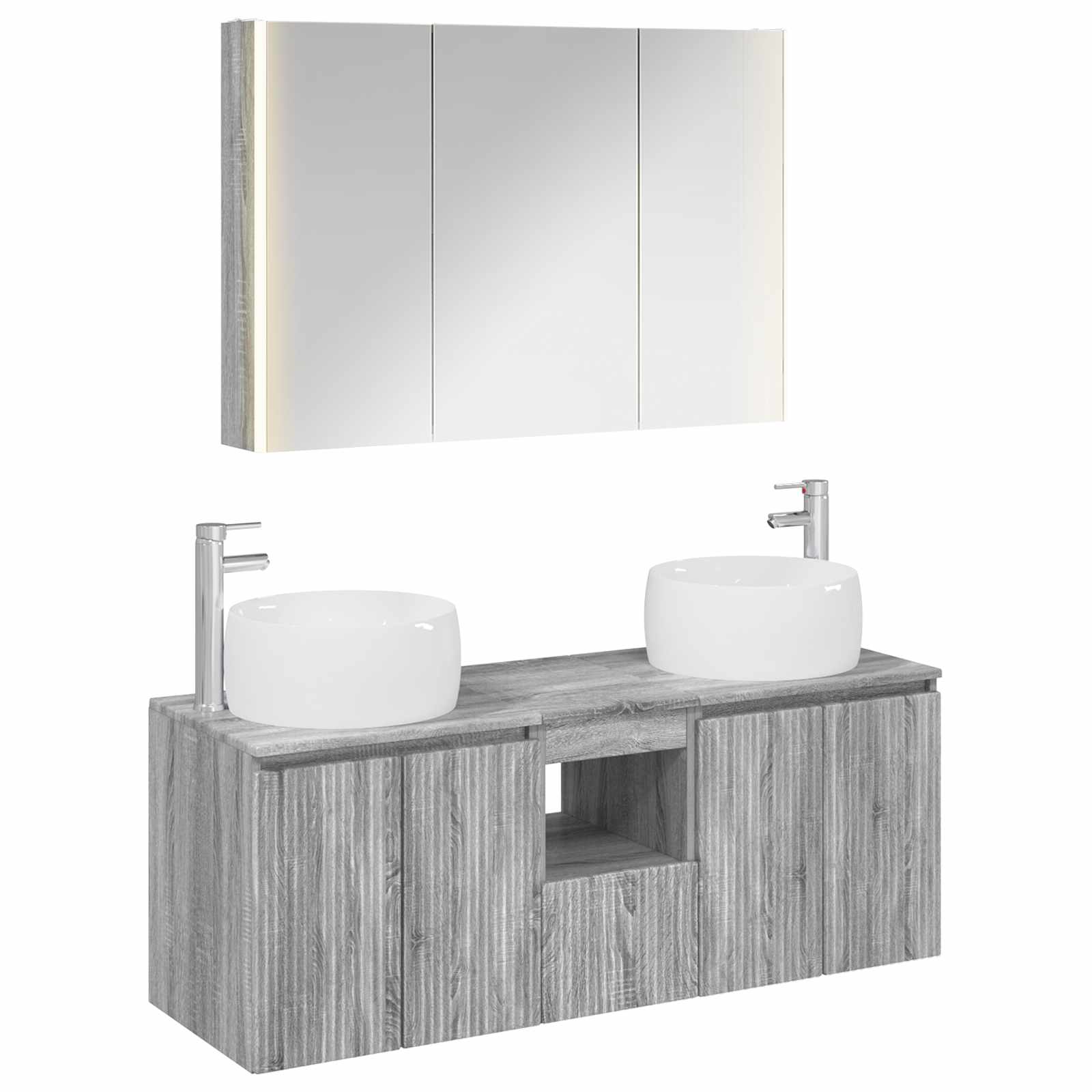 vidaXL Badkamerkastenset 4 pcs Wit Bewerkt hout