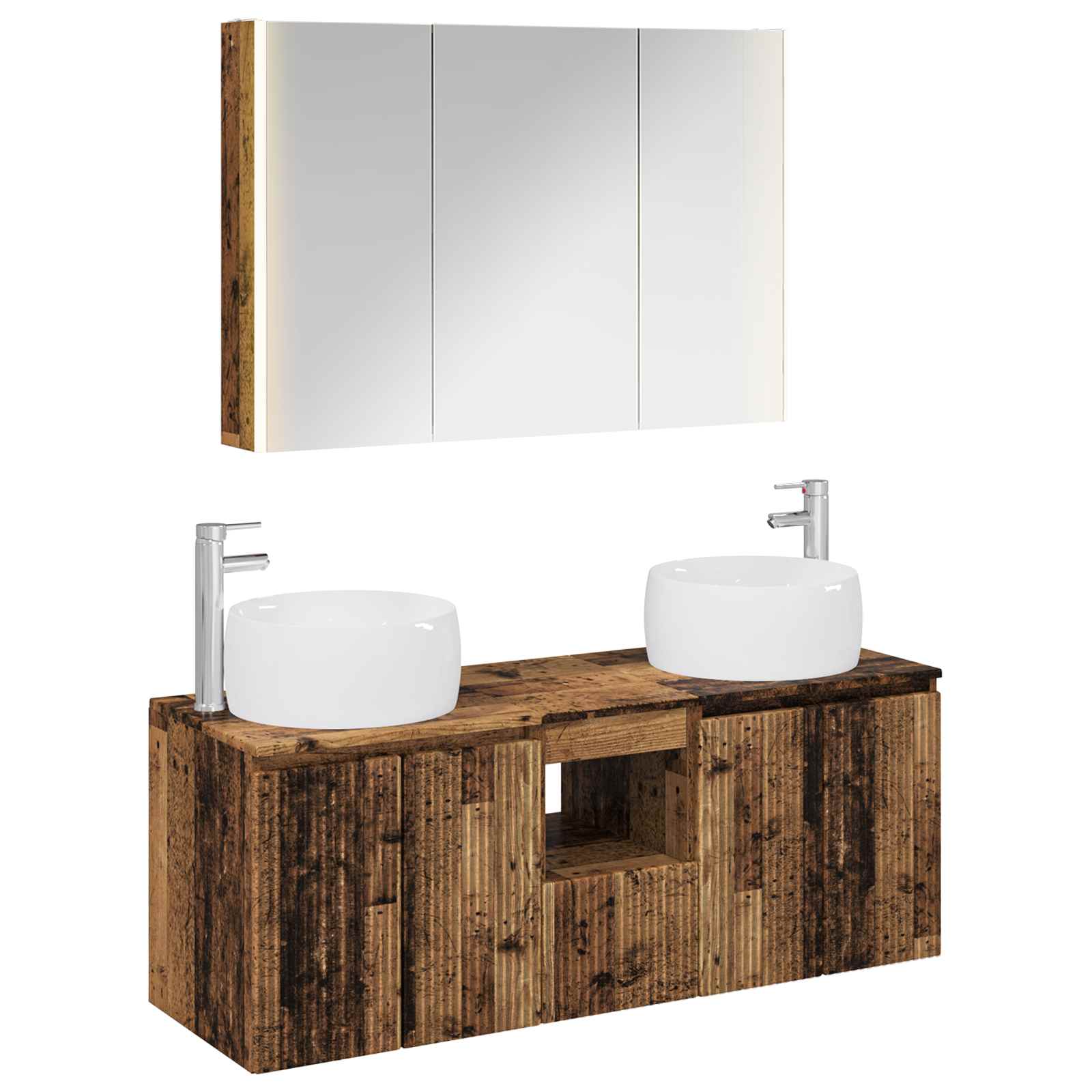 vidaXL Badkamerkastenset 4 pcs Wit Bewerkt hout