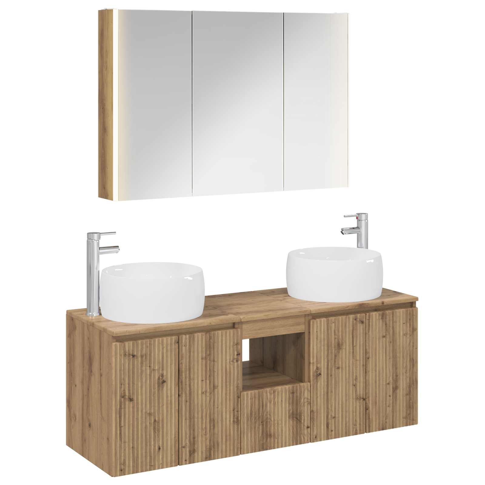 vidaXL Badkamerkastenset 4 pcs Wit Bewerkt hout