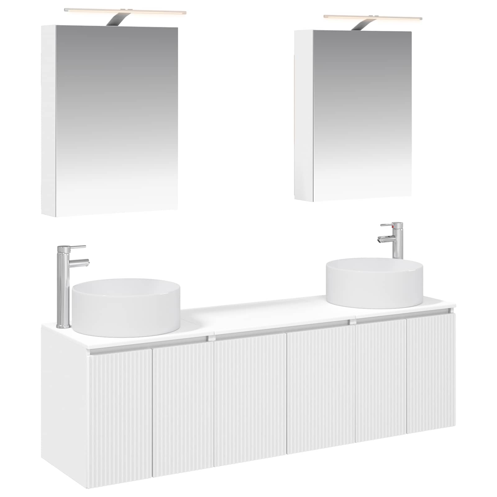 vidaXL Badkamerkastenset 5 pcs Wit Bewerkt hout