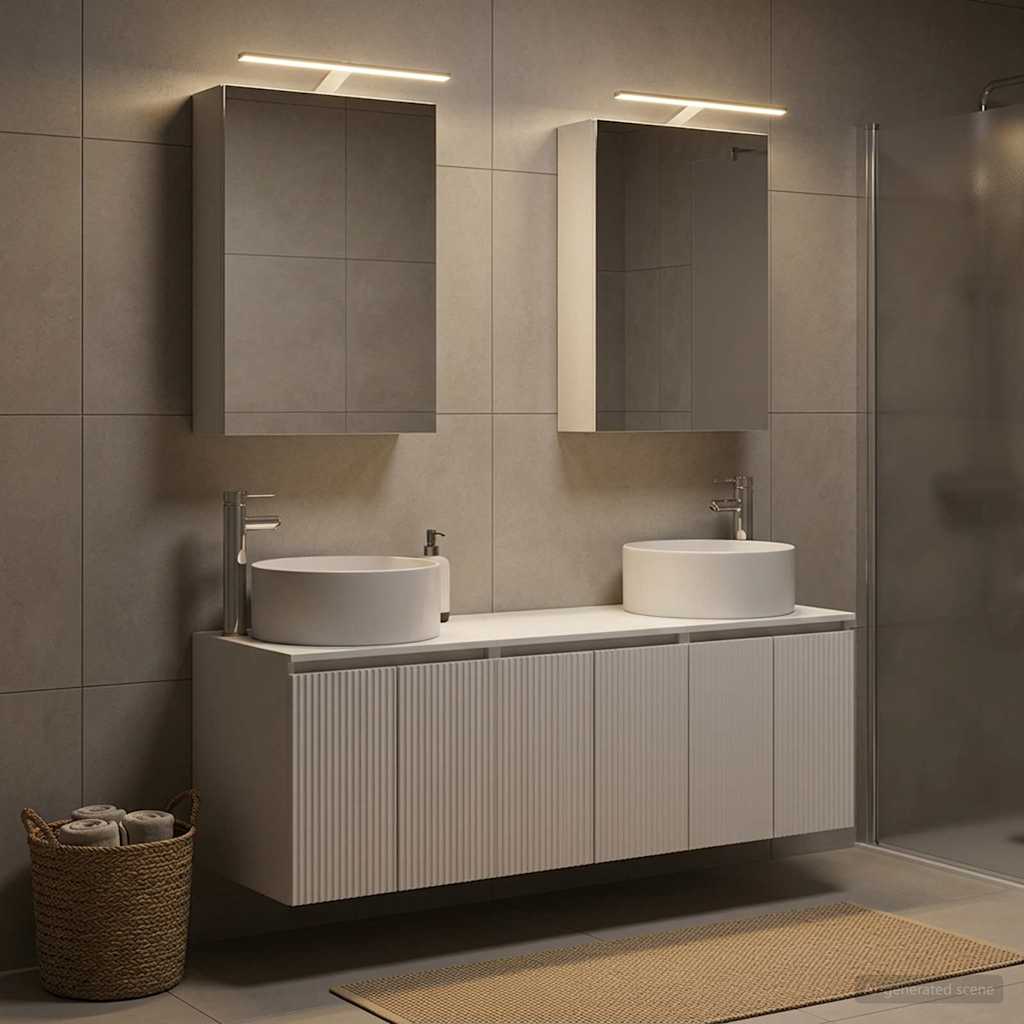 vidaXL Badkamerkastenset 5 pcs Wit Bewerkt hout
