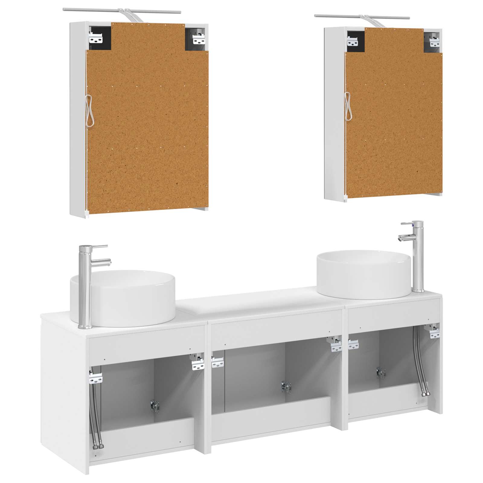 vidaXL Badkamerkastenset 5 pcs Wit Bewerkt hout