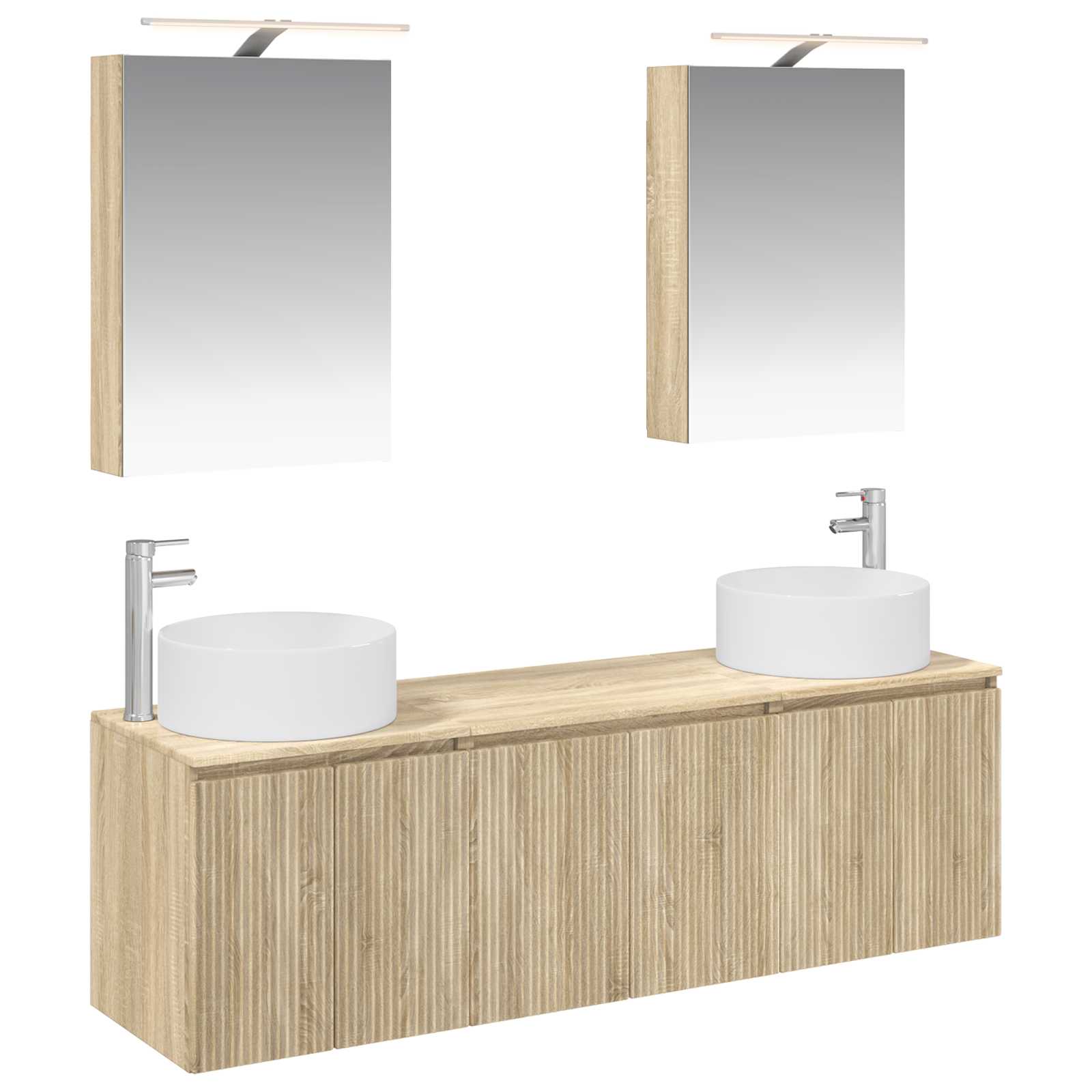 vidaXL Badkamerkastenset 5 pcs Wit Bewerkt hout