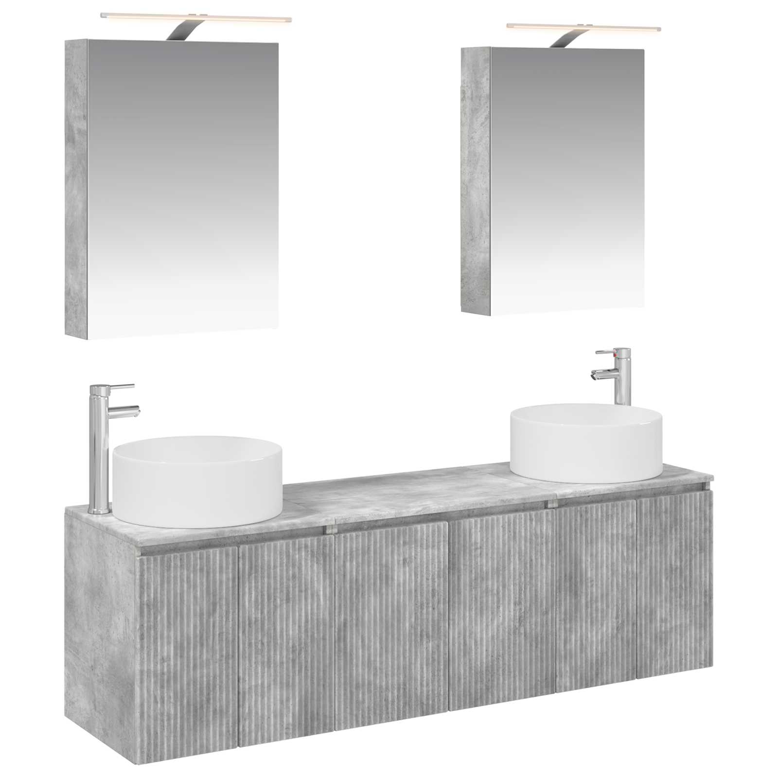 vidaXL Badkamerkastenset 5 pcs Wit Bewerkt hout