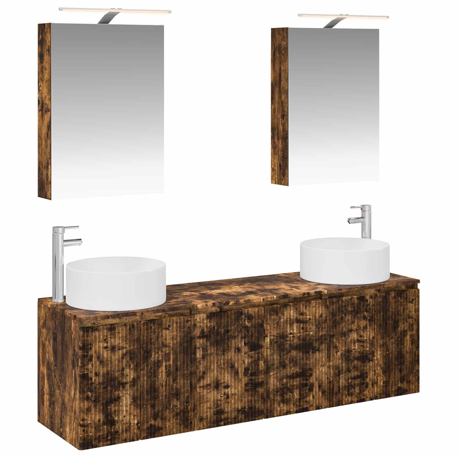 vidaXL Badkamerkastenset 5 pcs Wit Bewerkt hout