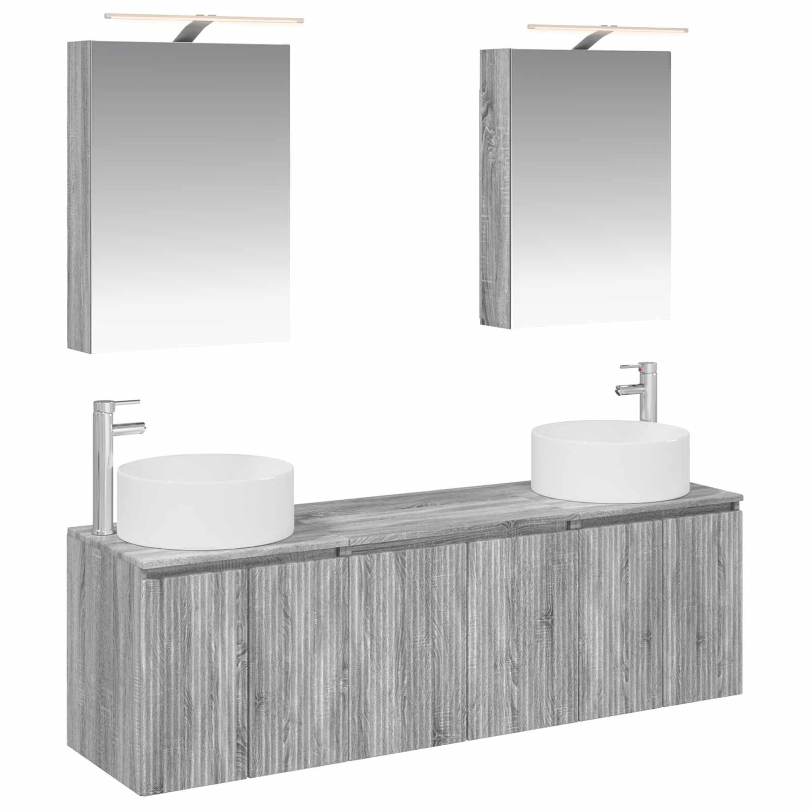 vidaXL Badkamerkastenset 5 pcs Wit Bewerkt hout
