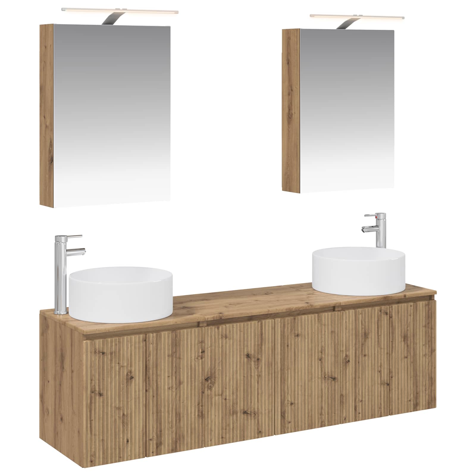 vidaXL Badkamerkastenset 5 pcs Wit Bewerkt hout