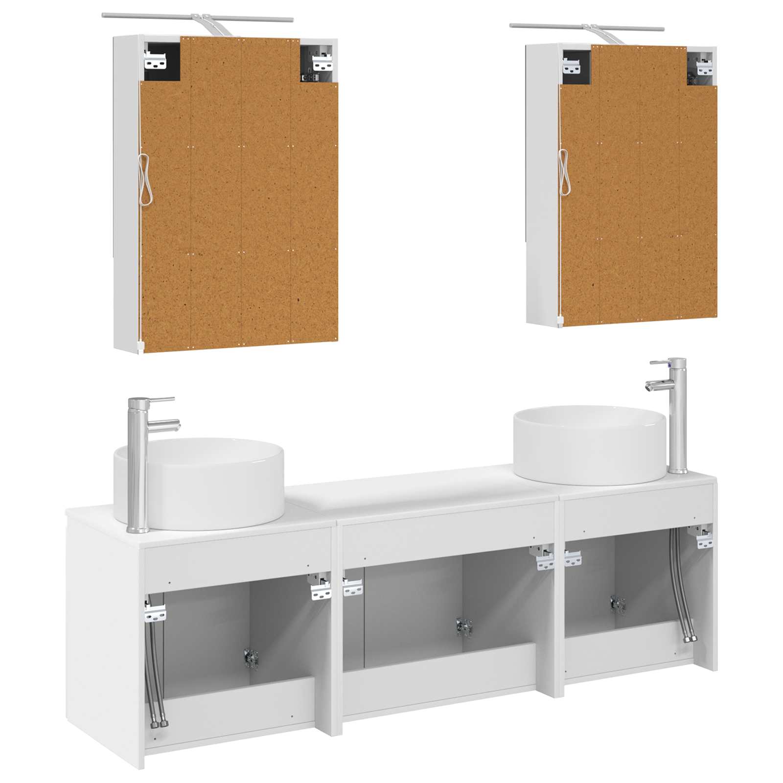 vidaXL Badkamerkastenset 5 pcs Wit Bewerkt hout