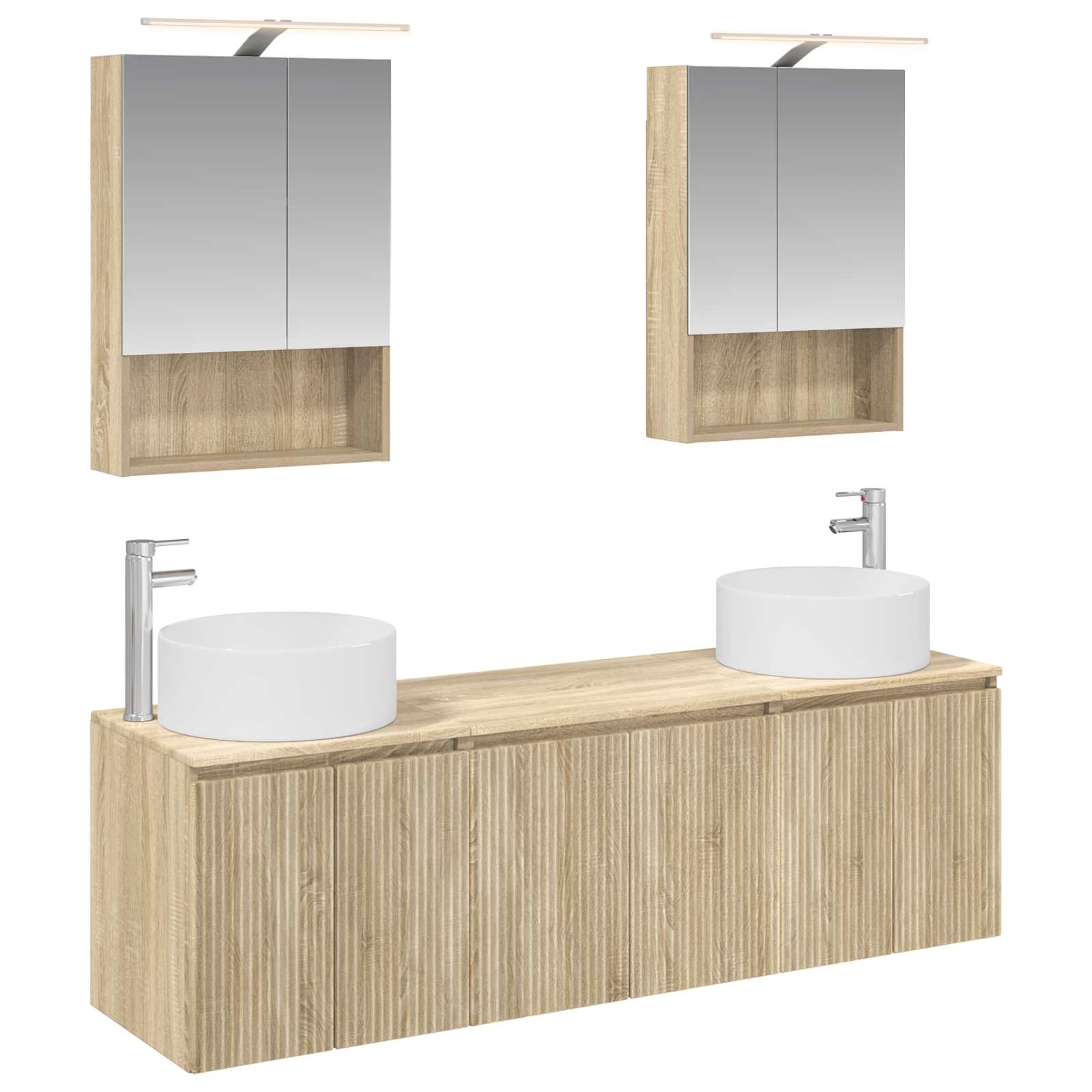 vidaXL Badkamerkastenset 5 pcs Wit Bewerkt hout