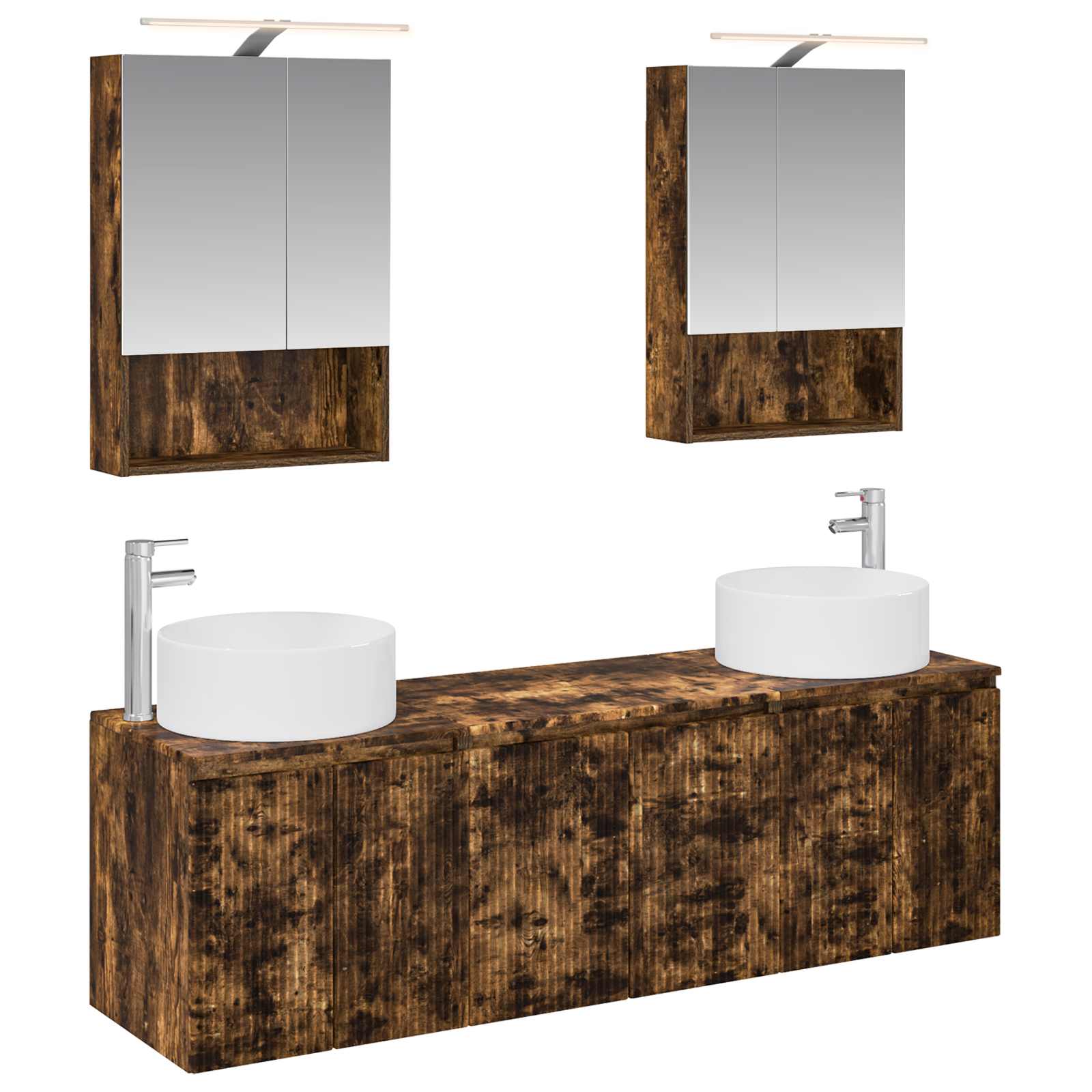 vidaXL Badkamerkastenset 5 pcs Wit Bewerkt hout