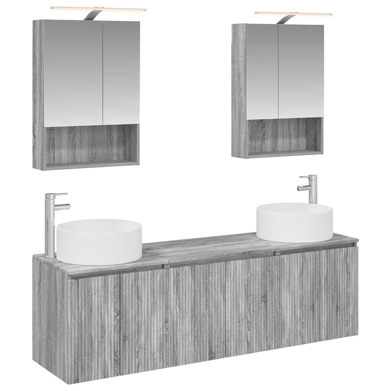 vidaXL Badkamerkastenset 5 pcs Wit Bewerkt hout