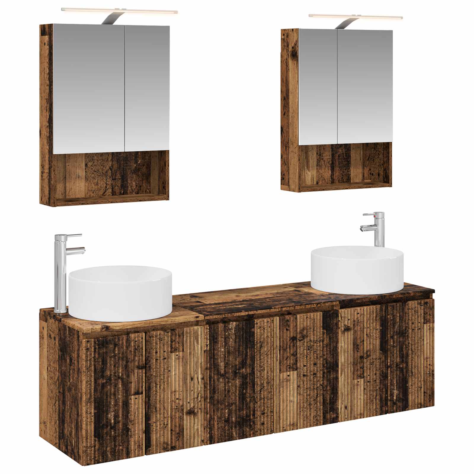 vidaXL Badkamerkastenset 5 pcs Wit Bewerkt hout