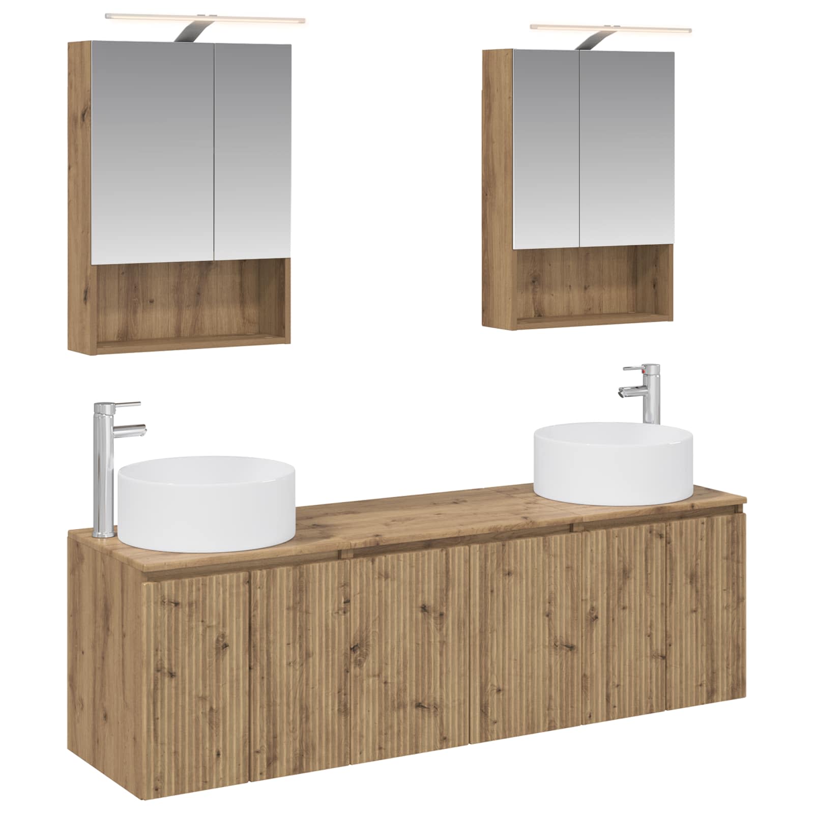 vidaXL Badkamerkastenset 5 pcs Wit Bewerkt hout