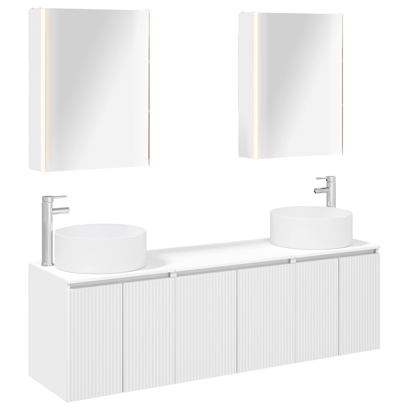vidaXL Badkamerkastenset 5 pcs Wit Bewerkt hout