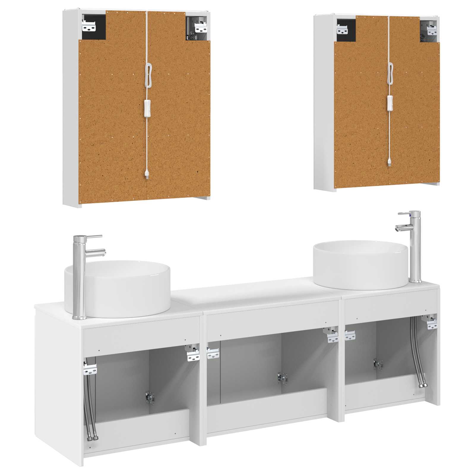 vidaXL Badkamerkastenset 5 pcs Wit Bewerkt hout