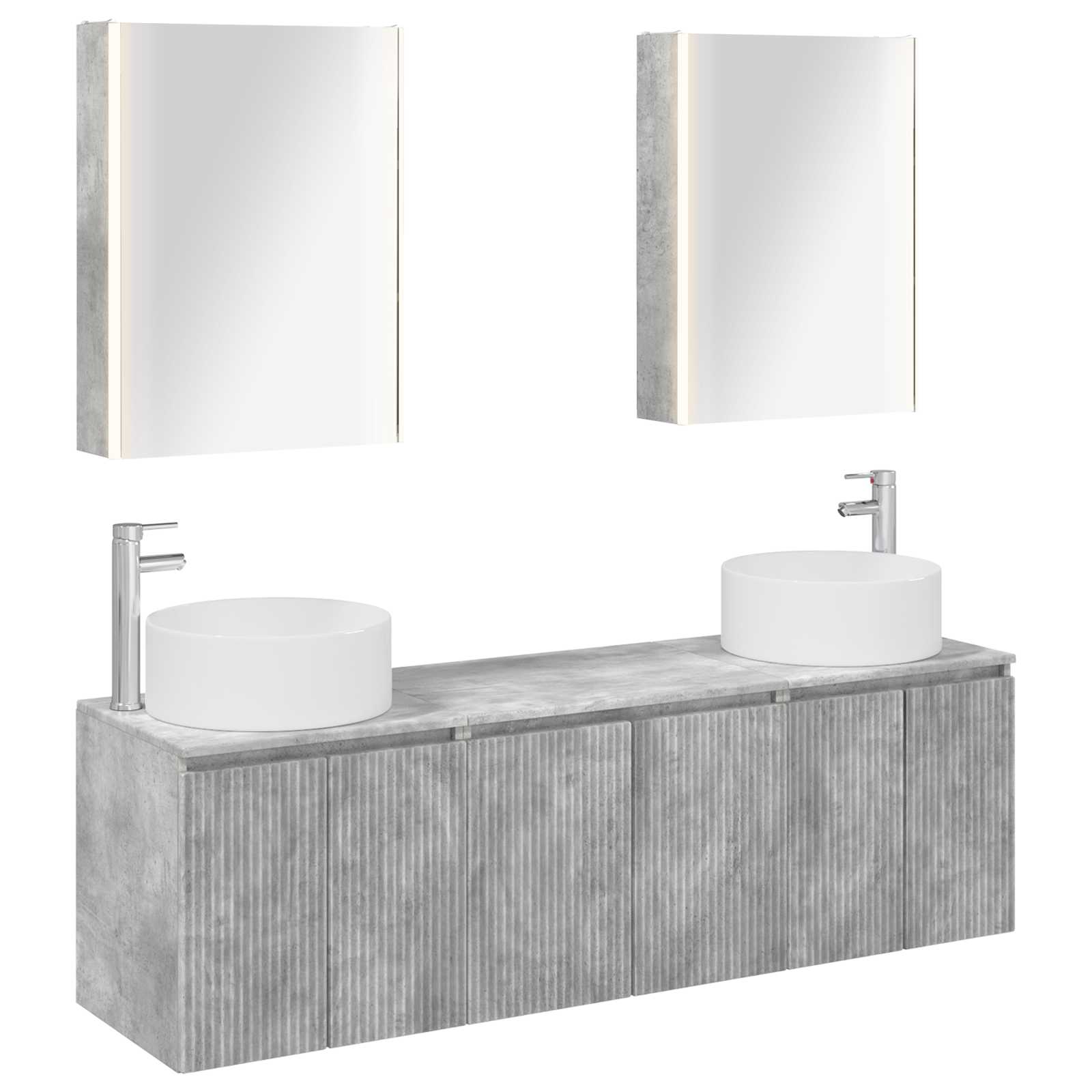 vidaXL Badkamerkastenset 5 pcs Wit Bewerkt hout