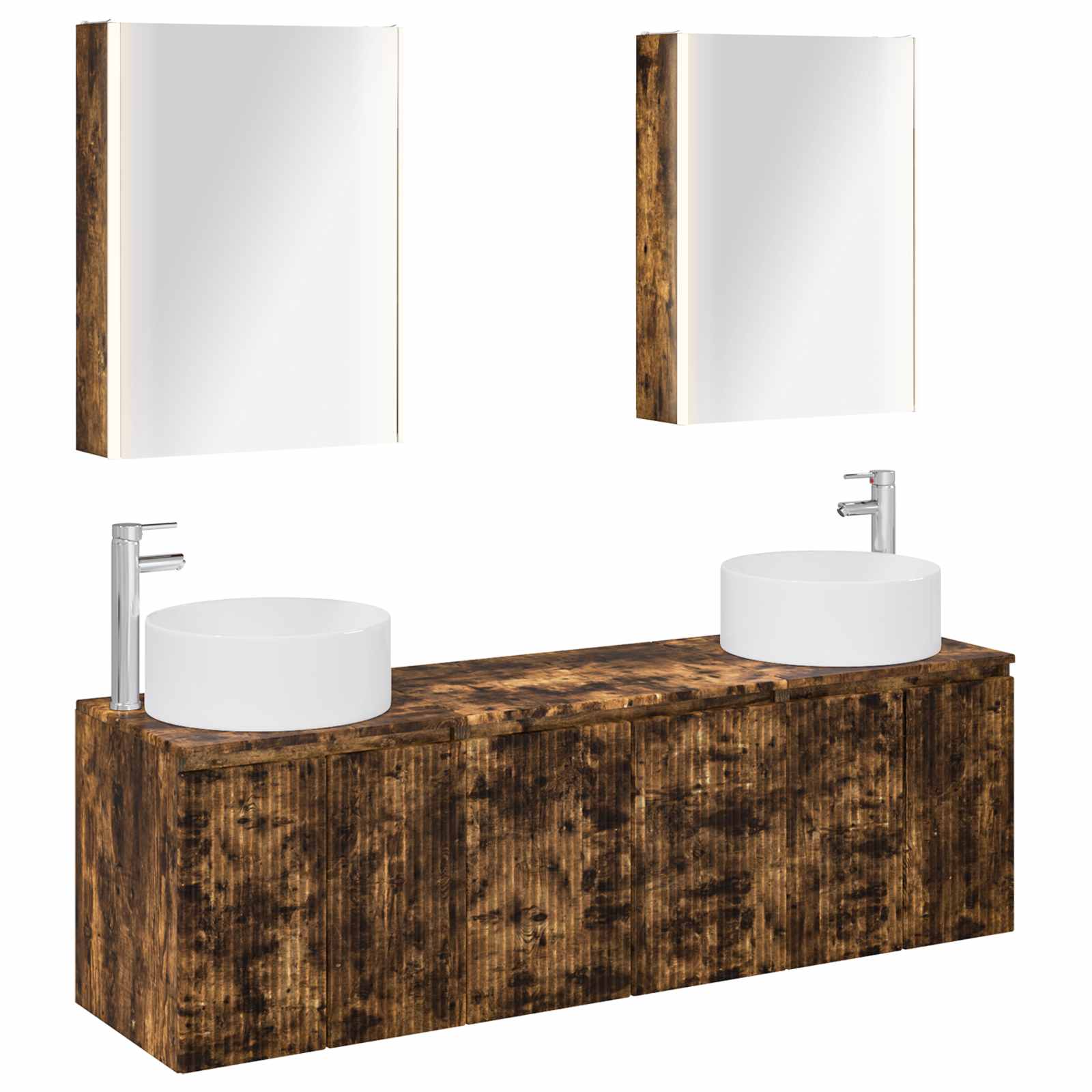 vidaXL Badkamerkastenset 5 pcs Wit Bewerkt hout