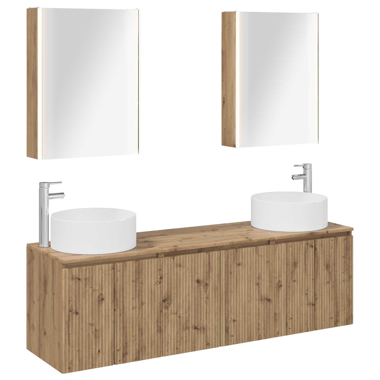 vidaXL Badkamerkastenset 5 pcs Wit Bewerkt hout