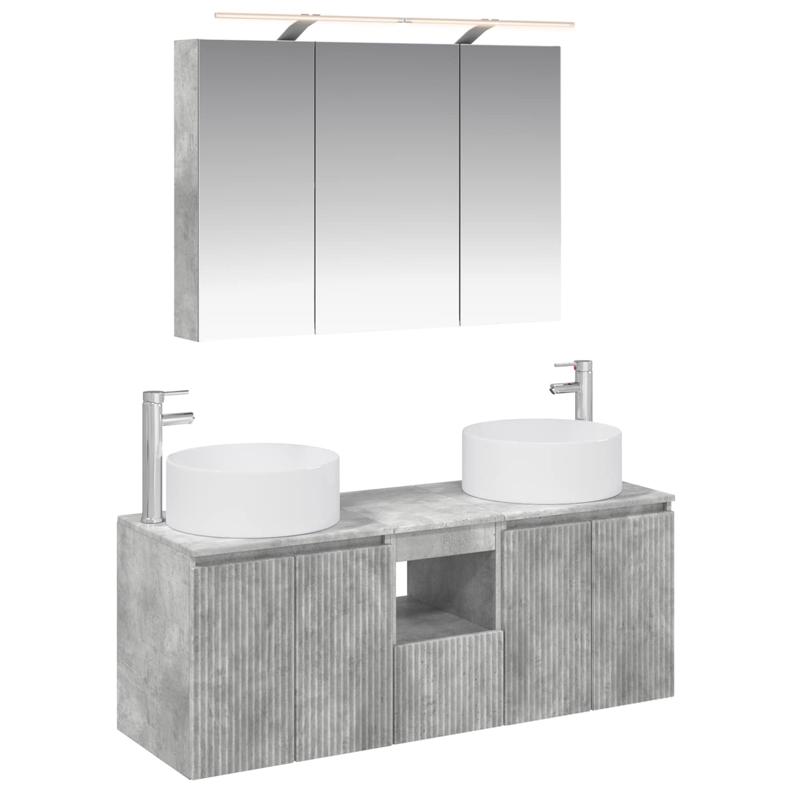 vidaXL Badkamerkastenset 4 pcs Wit 100 x 14,5 x 70 cm Bewerkt hout