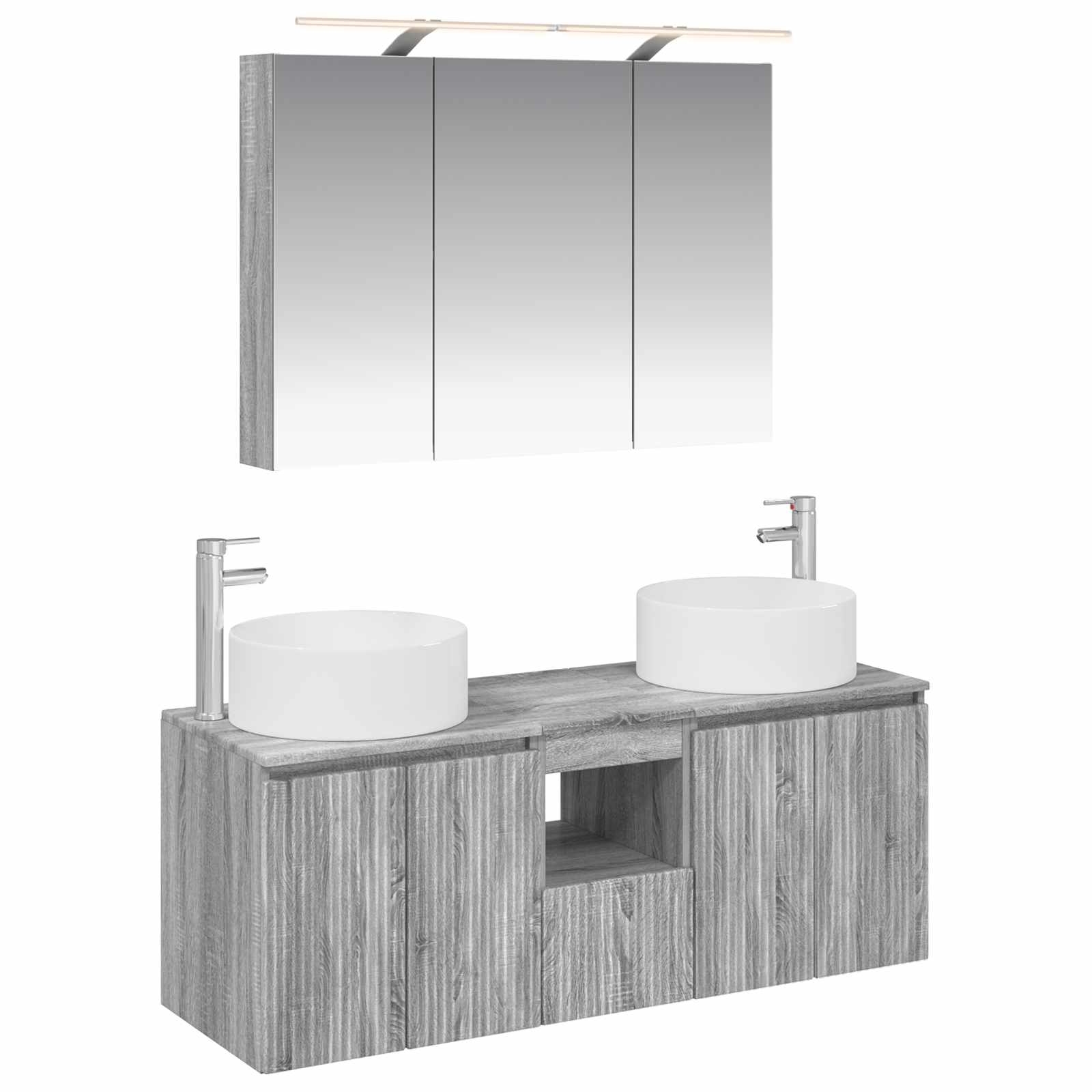 vidaXL Badkamerkastenset 4 pcs Wit 100 x 14,5 x 70 cm Bewerkt hout