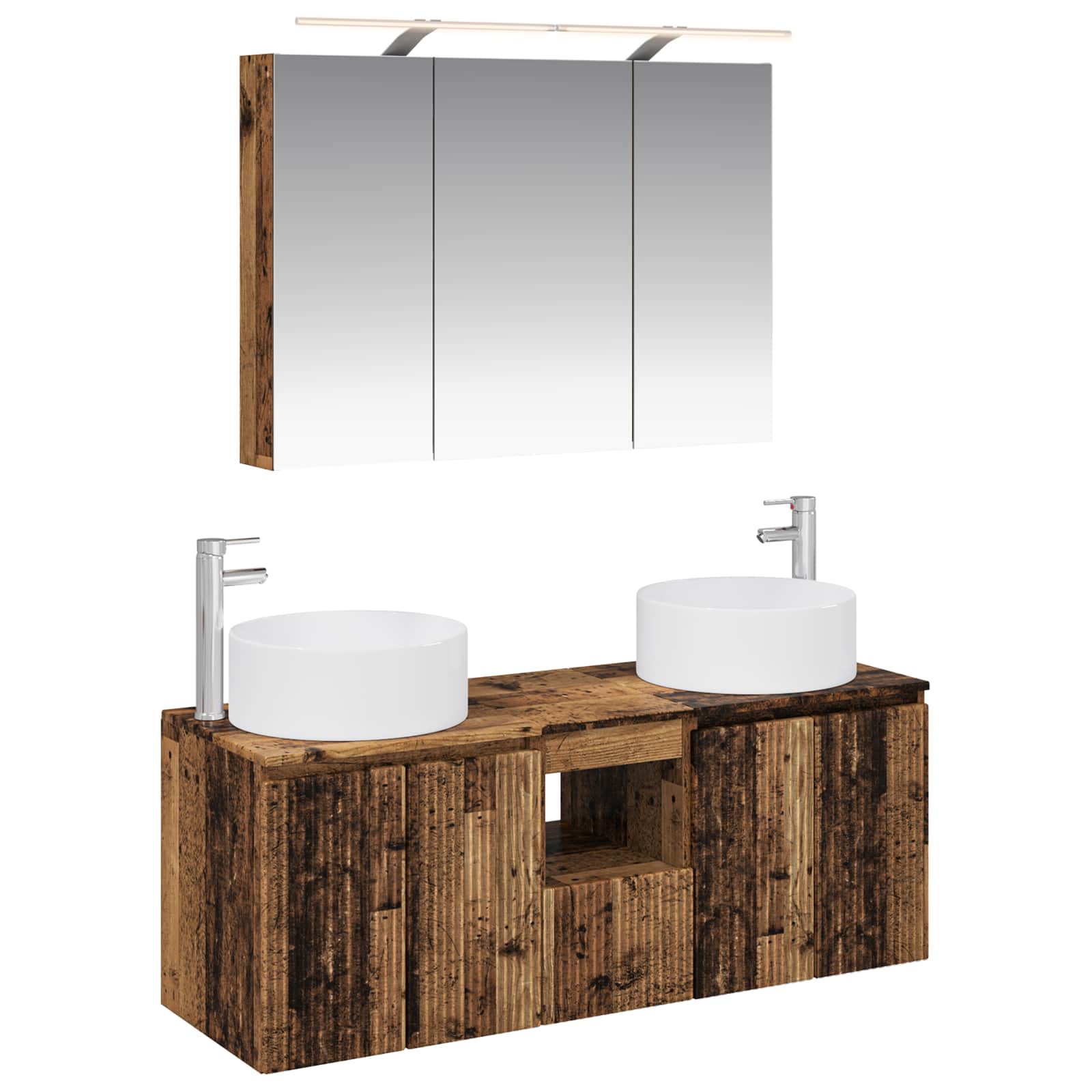 vidaXL Badkamerkastenset 4 pcs Wit 100 x 14,5 x 70 cm Bewerkt hout