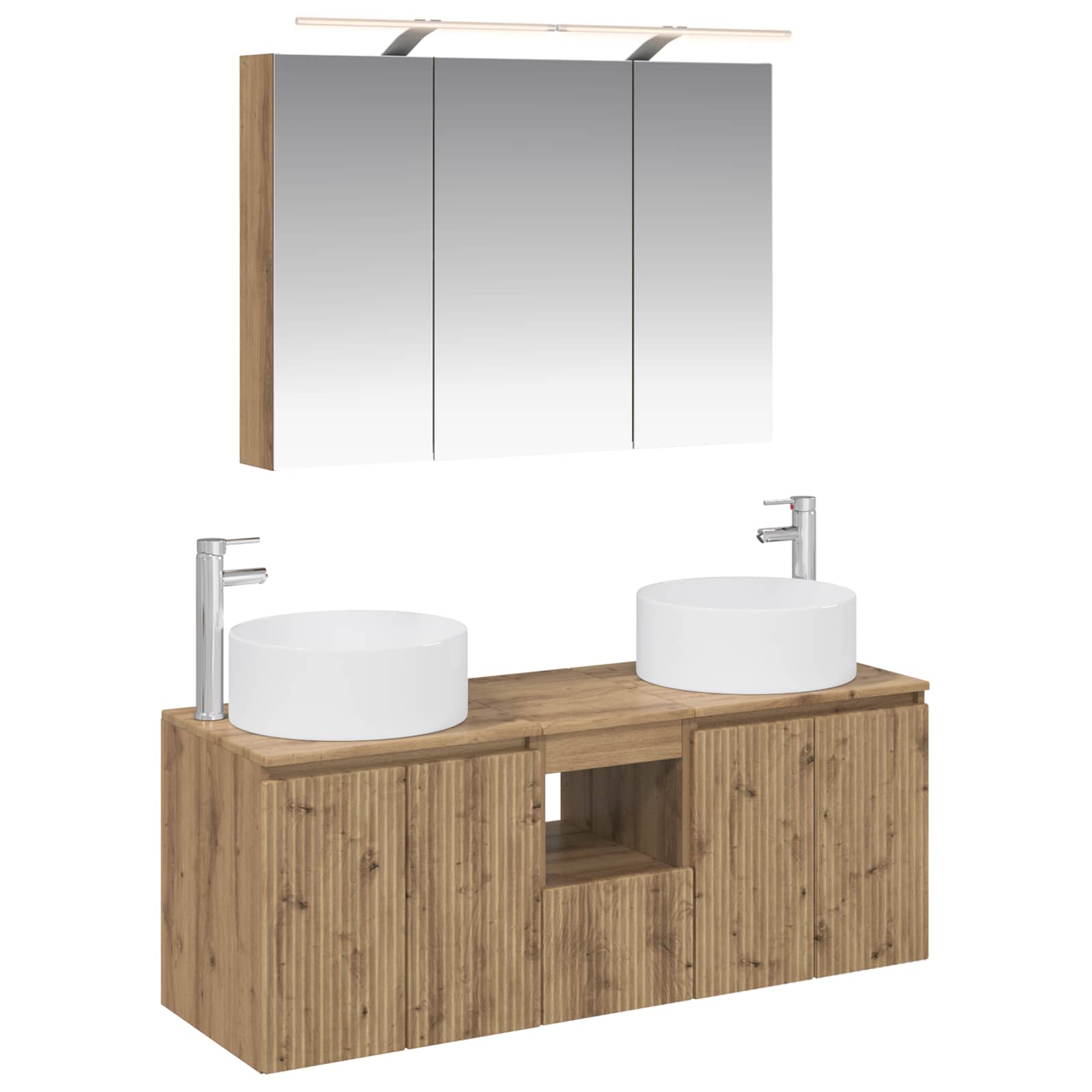 vidaXL Badkamerkastenset 4 pcs Wit 100 x 14,5 x 70 cm Bewerkt hout