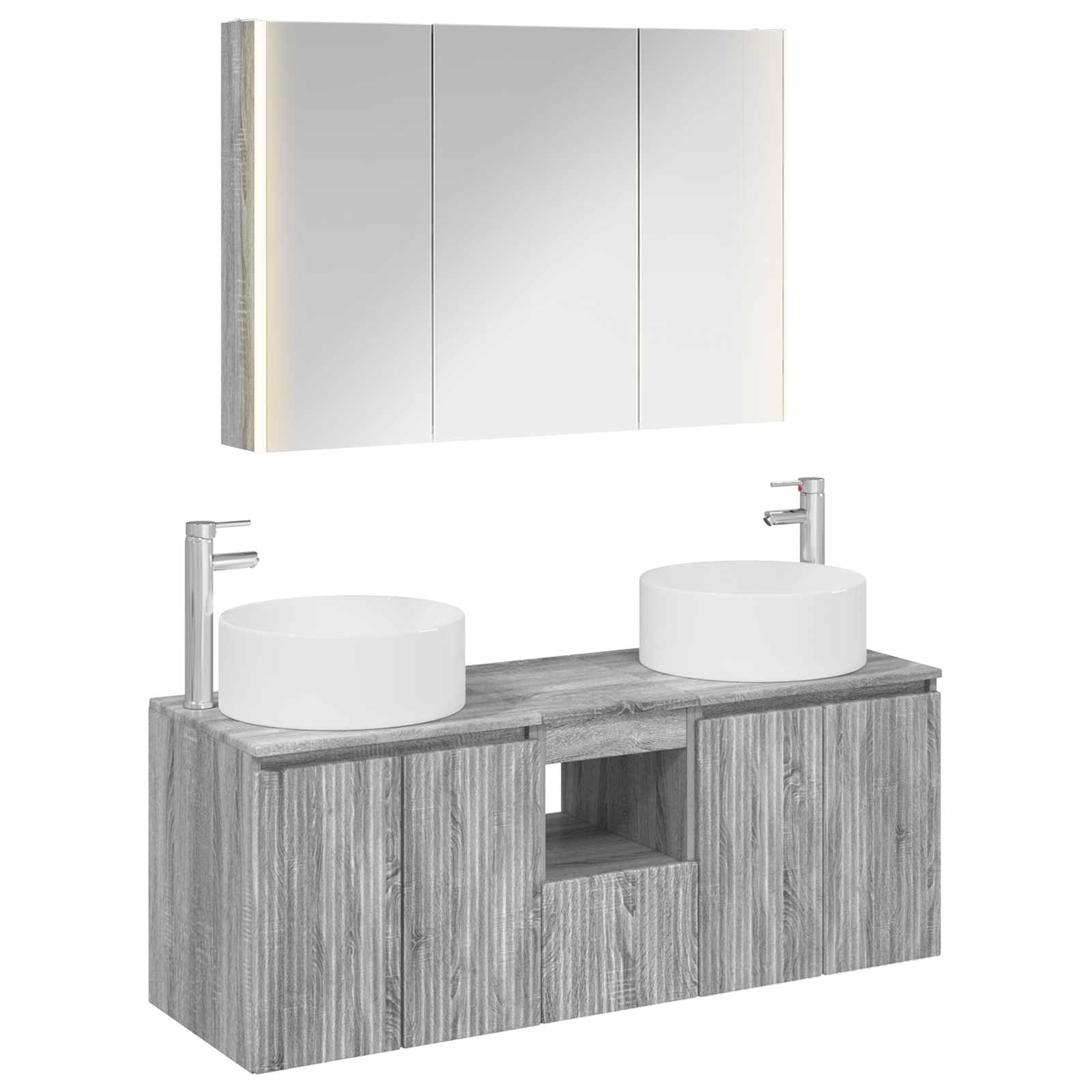 vidaXL Badkamerkastenset 4 pcs Wit 103,5 x 15,5 x 70 cm Bewerkt hout