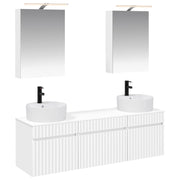 vidaXL Badkamerkastenset 5 pcs Wit 50 x 14,5 x 70 cm Bewerkt hout