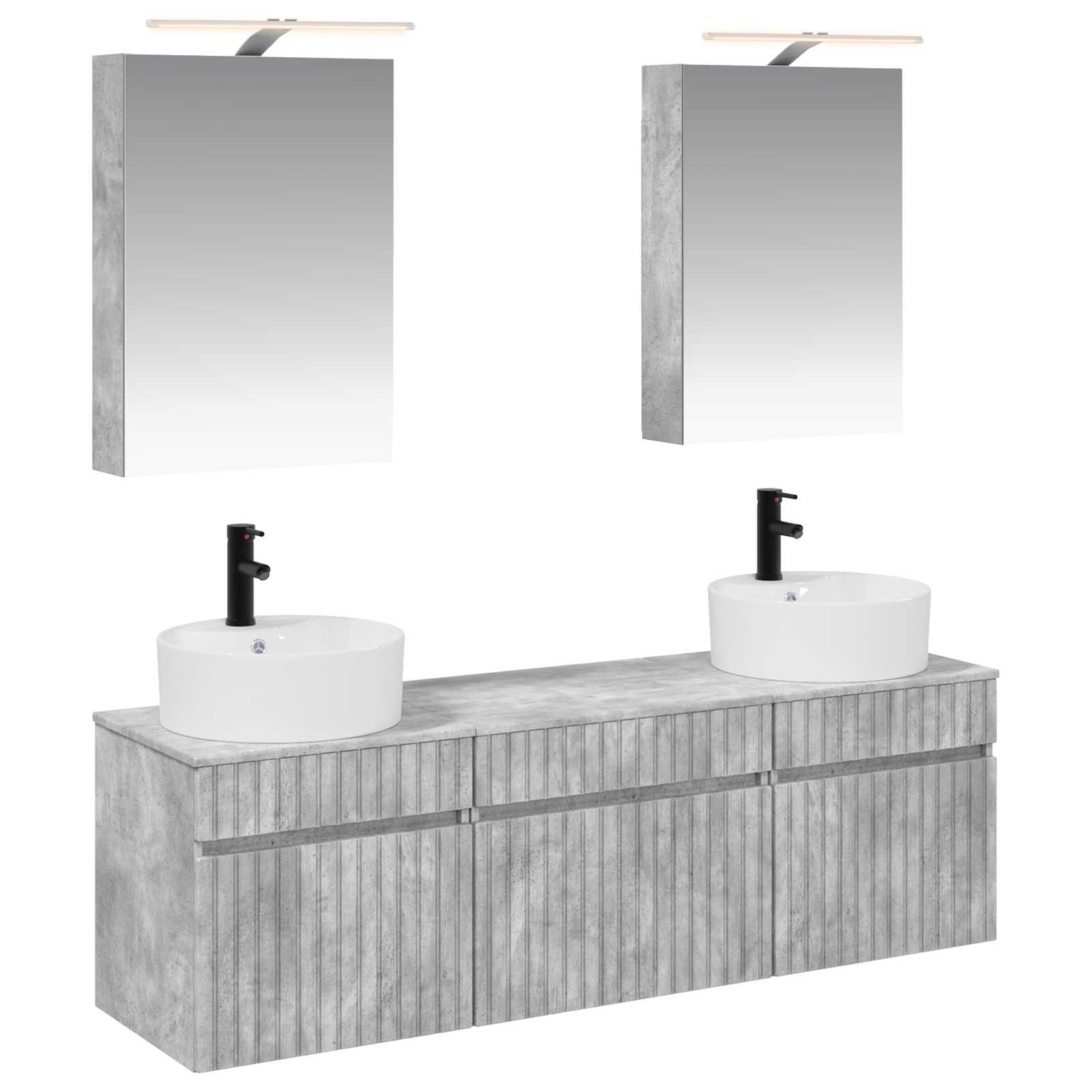 vidaXL Badkamerkastenset 5 pcs Wit 50 x 14,5 x 70 cm Bewerkt hout