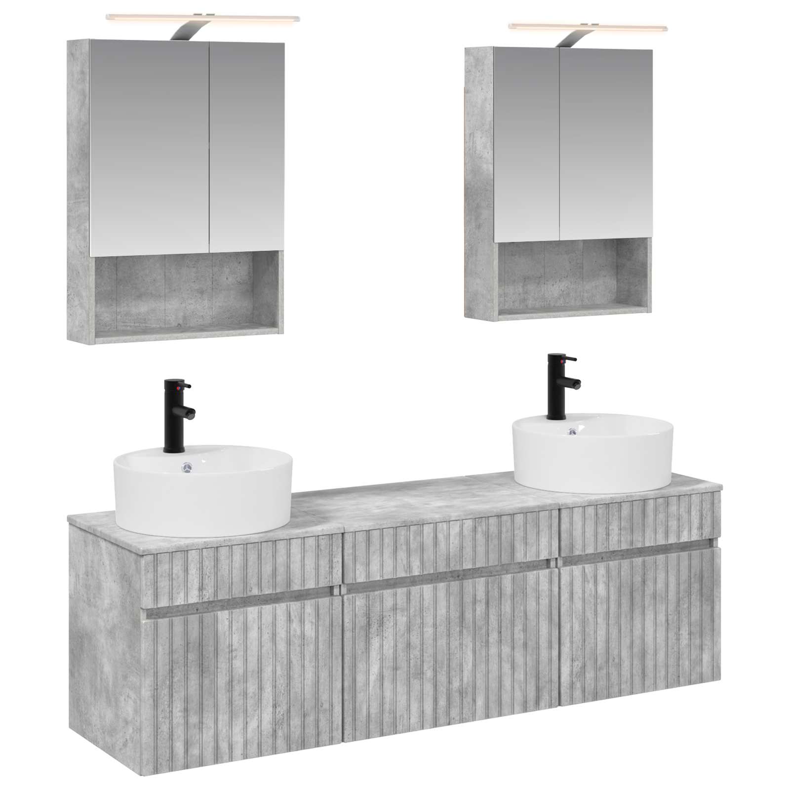 vidaXL Badkamerkastenset 5 pcs Wit 50 x 14,5 x 70 cm Bewerkt hout