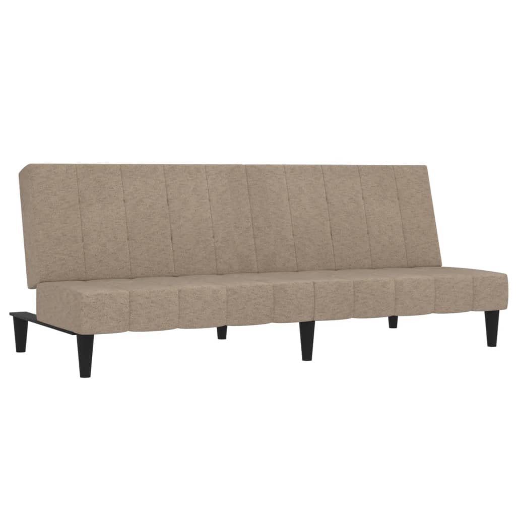 vidaXL Slaapbank 2-zits microvezelstof taupe