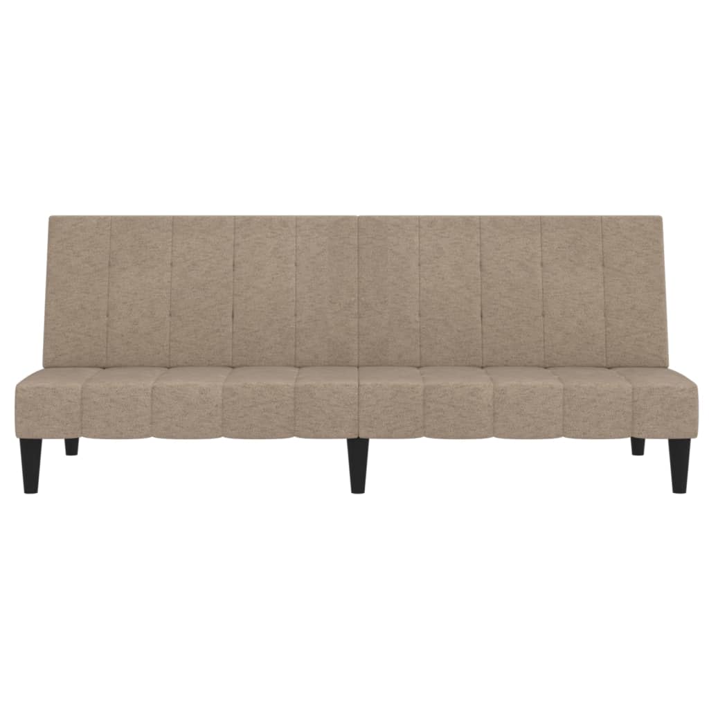 vidaXL Slaapbank 2-zits microvezelstof taupe