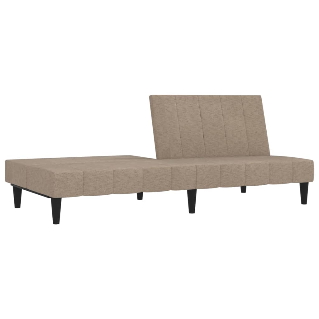 vidaXL Slaapbank 2-zits microvezelstof taupe
